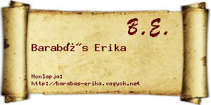 Barabás Erika névjegykártya